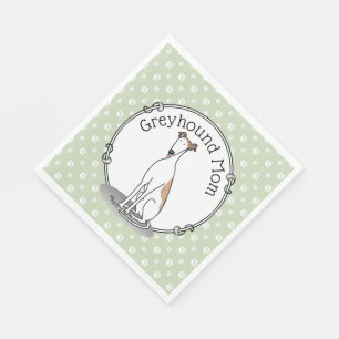 Serviette En Papier Greyhound Maman (fawn white) Mignonne Chien Maman