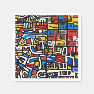 Serviette En Papier gribouillis abstrait moderne