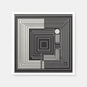 Serviette En Papier Grille de profondeur géométrique
