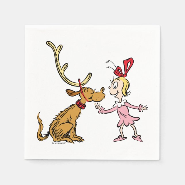 Serviette En Papier Grille | Max & Cindy Lou Qui (Devant)