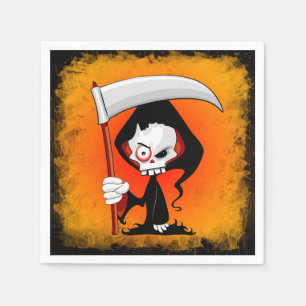 Serviette En Papier Grim Reaper Déplaisant Drôle Cartoon