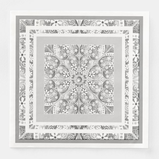 Serviette En Papier Gris dentée céramique (Devant)