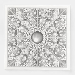 Serviette En Papier Gris dentée céramique