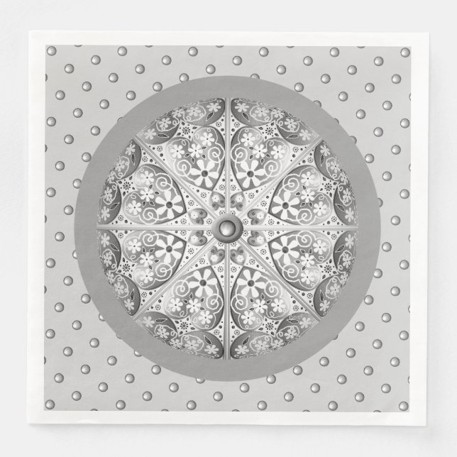 Serviette En Papier Gris dentée céramique (Devant)