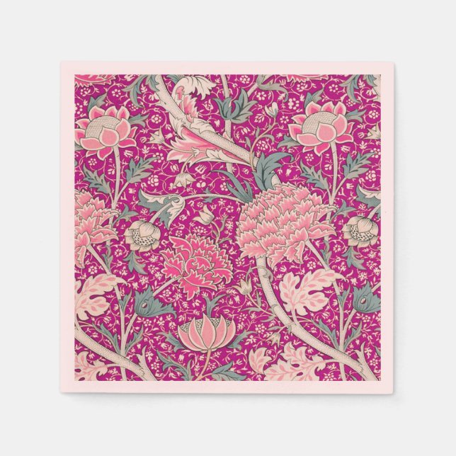 Serviette En Papier Gris en rose (Devant)