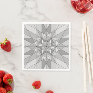 Serviette En Papier Gris noir blanc Motif Triangle mosaïque rétro