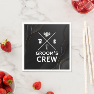 Serviette En Papier Groom's Crew Groomsmen Bachelor Party