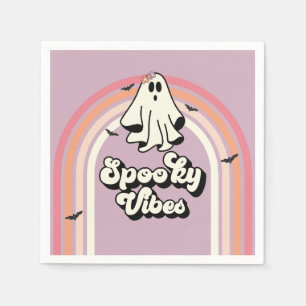Serviette En Papier groovy Fantôme rétro Halloween Atmosphère Surnatur