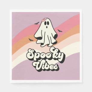 Serviette En Papier groovy Fantôme rétro Halloween Atmosphère Surnatur