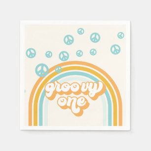 Serviette En Papier Groovy One Rétro Garçon 1er Anniversaire