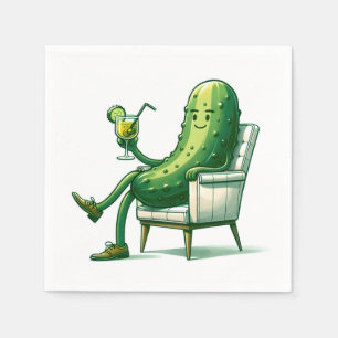 Serviette En Papier Gros Dill Pickle avec un Cocktail