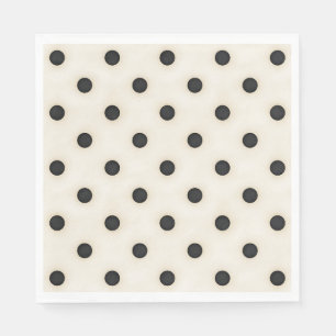 Serviette En Papier Gros pois noirs et blanc antique