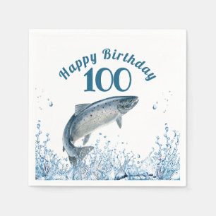 Serviette En Papier Gros Poisson Dans L'Eau 100e Anniversaire