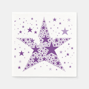 Serviette En Papier Grosse étoile en Petites étoiles violet violet