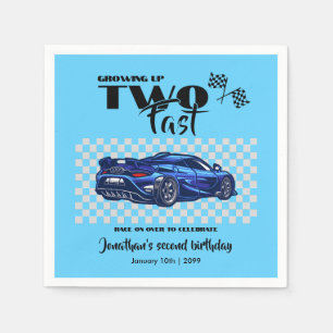 Serviette En Papier Grossissant Jusqu'À Rapide 2e anniversaire Blue Sp