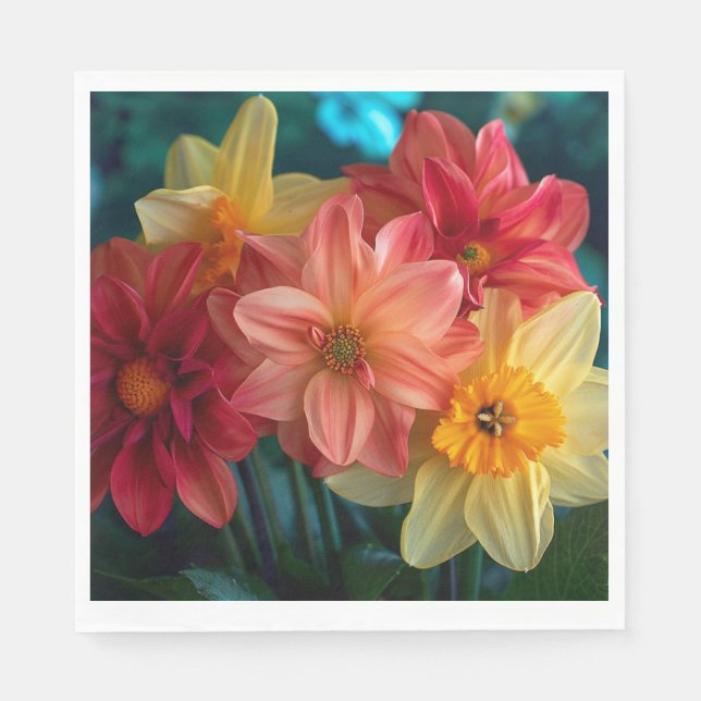 Serviette En Papier Groupe de Dahlias (Devant)