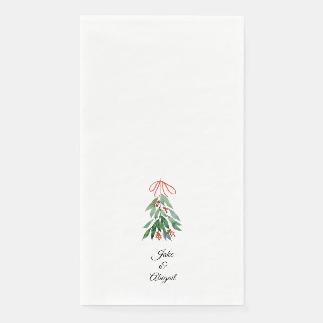 Serviette En Papier Gui personnalisé de Noël II (Devant)