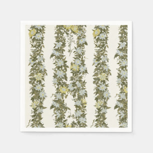 Serviette En Papier Guirlande de passiflore rayée, crème sauge