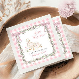 Serviette En Papier Guirlande en vichy rose pour la Baby Shower de Sil