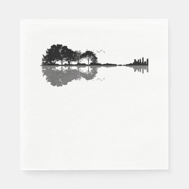 Serviette En Papier Guitare acoustique Nature Est Musique Basse Guitar (Devant)