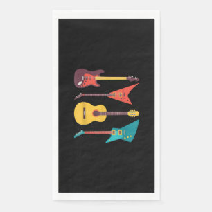 Serviette En Papier Guitare Électrique Et Guitare Acoustique