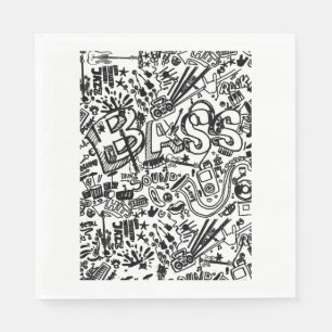 Serviette En Papier Guitare Lover Cadeau Motif de guitare