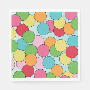 Serviette En Papier Gumball de fête de l'anniversaire coloré