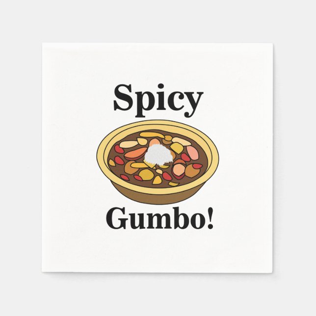 Serviette En Papier Gumbo Food Spicy Gumbo Party (Devant)