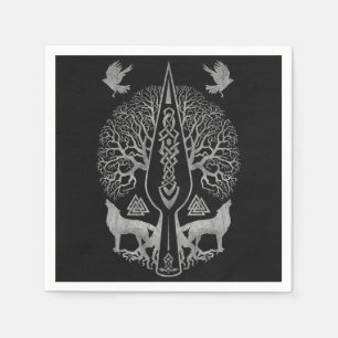 Serviette En Papier Gungnir - Parole d'Odin et arbre de vie -