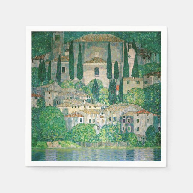 Serviette En Papier Gustav Klimt - Église à Cassone (Devant)