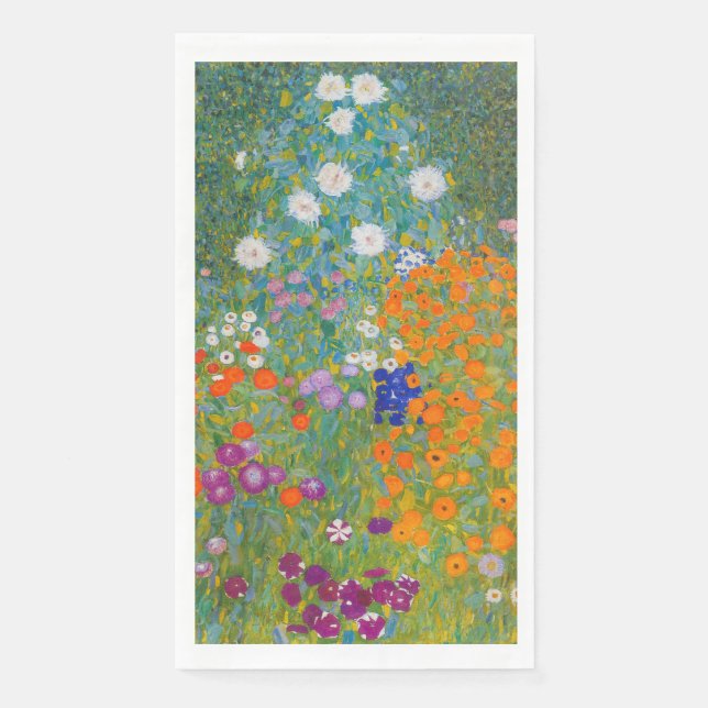 Serviette En Papier Gustav Klimt - Jardin des fleurs (Devant)