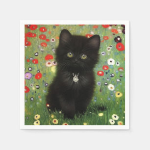 Serviette En Papier Gustav Klimt Kitten