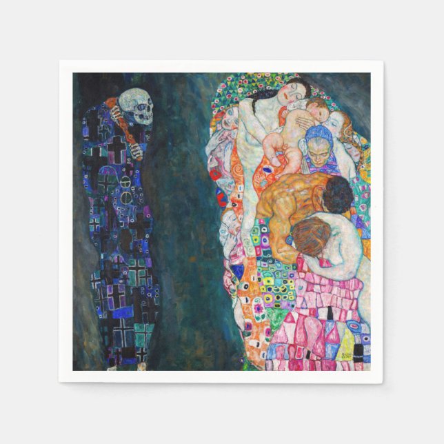 Serviette En Papier Gustav Klimt - Mort et vie (Devant)