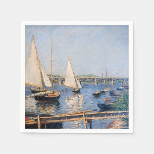 Serviette En Papier Gustave Caillebotte - Bateaux à voile à Argenteuil (Devant)