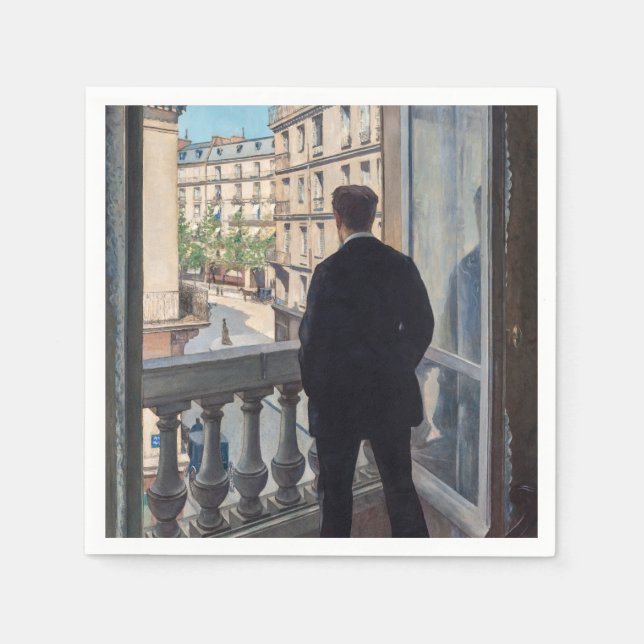 Serviette En Papier Gustave Caillebotte - Homme à la fenêtre (Devant)