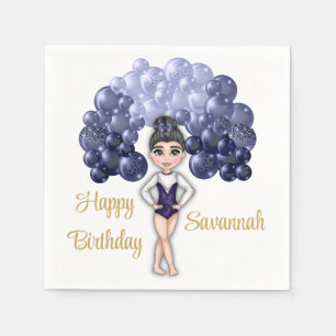 Serviette En Papier Gymnastique Anniversaire avec Bleu Balloon Arch