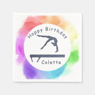 Serviette En Papier Gymnastique Balayage de l'équilibre d'anniversaire