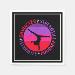 Serviette En Papier Gymnastique Féminine Caractère Force Courage