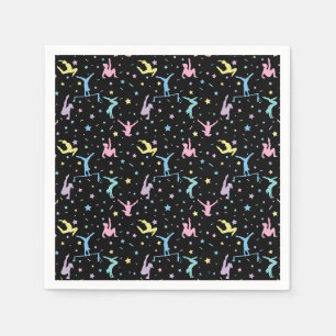 Serviette En Papier Gymnastique Féminine Gymnastes avec Étoiles