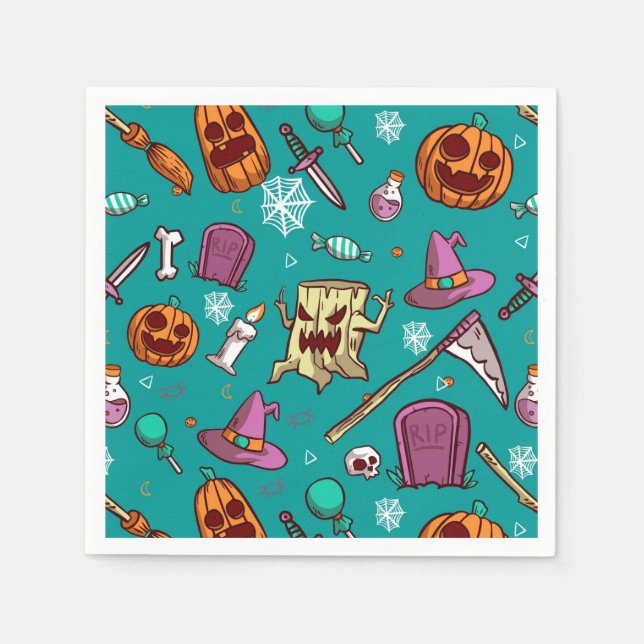 Serviette En Papier Halloween (Devant)