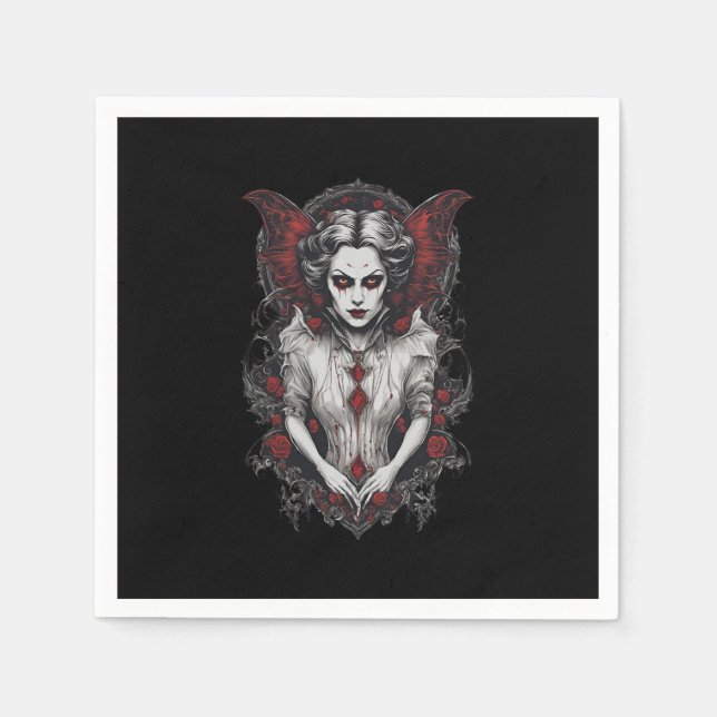 Serviette En Papier Halloween 13 vampire, horreur, vampire terrifiant2 (Devant)