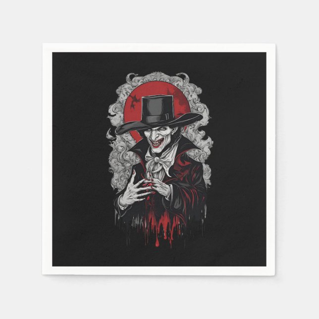 Serviette En Papier Halloween 2 vampire, horreur, vampire terrifiant,  (Devant)