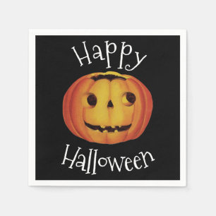Serviette En Papier Halloween à l'ancienne, Citrouille (jack-o'-lanter