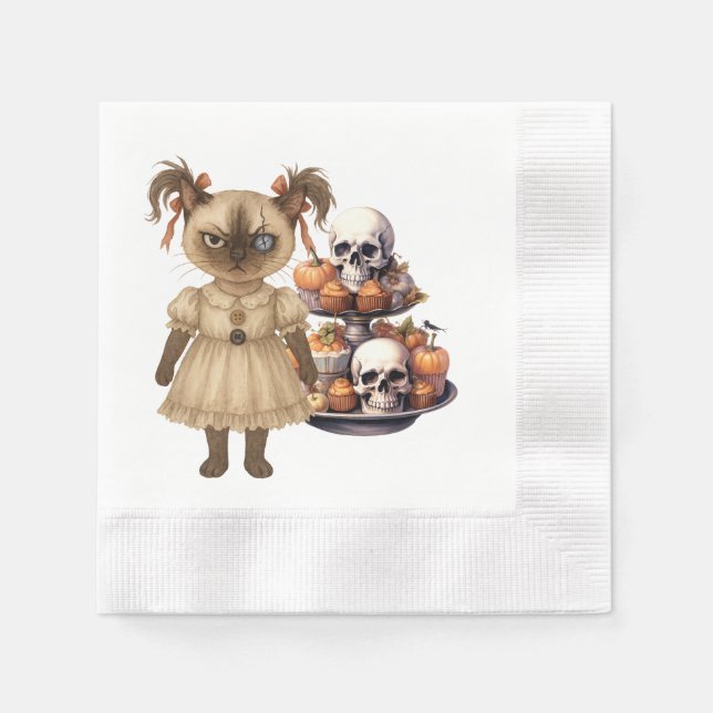Serviette En Papier Halloween à thème pour la fête des Amoureux de les (Devant)
