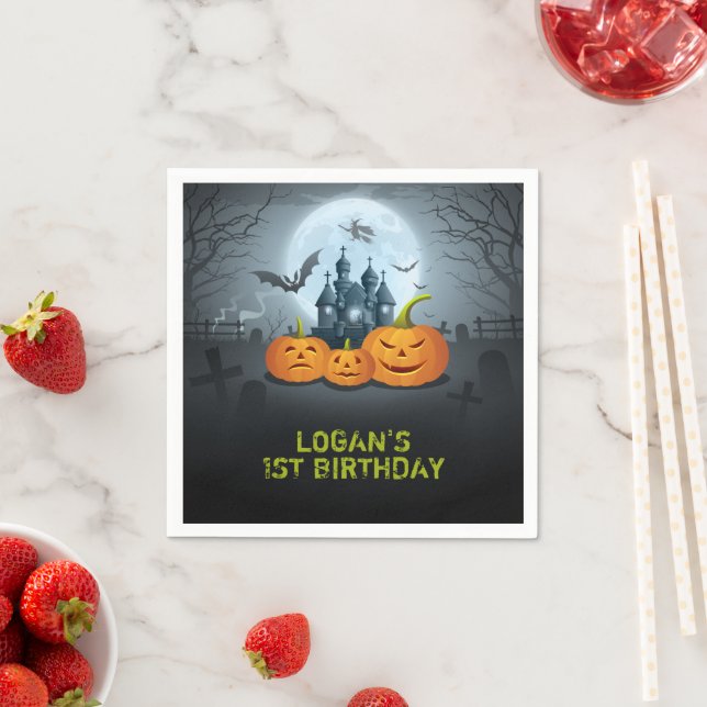 Serviette En Papier Halloween Anniversaire de Napkin (En situation)