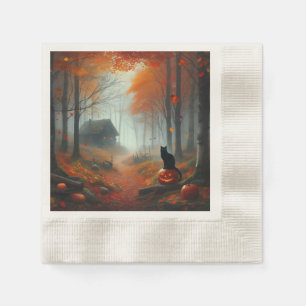 Serviette En Papier Halloween/Automne/Automne/citrouille/chat