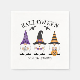 Serviette En Papier Halloween Avec Mes Gnomes Violet Orange
