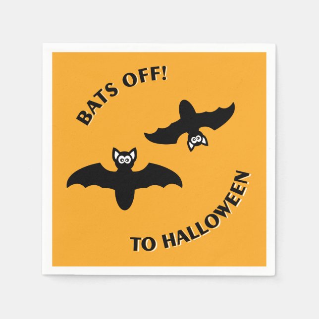 Serviette En Papier Halloween Bats Orange (Devant)