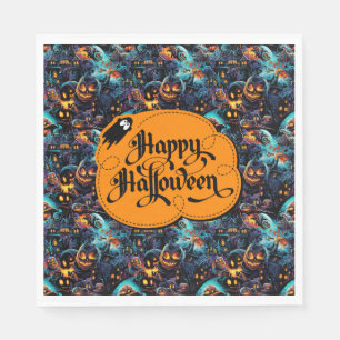 Serviette En Papier Halloween bleu 