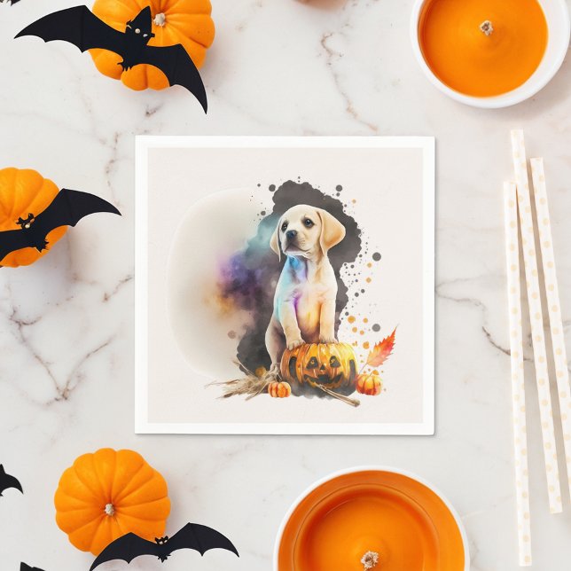 Serviette En Papier Halloween chiot aquarelle (Créateur téléchargé)